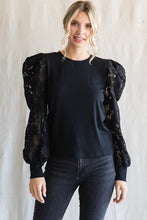 Load image into Gallery viewer, Black Lace Long Sleeve