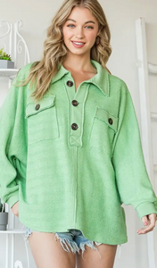 Sage French Terry Knit Top