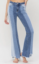 Load image into Gallery viewer, Denim High Rise Striped Flare