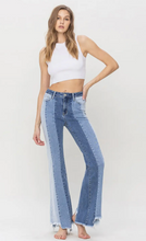 Load image into Gallery viewer, Denim High Rise Striped Flare