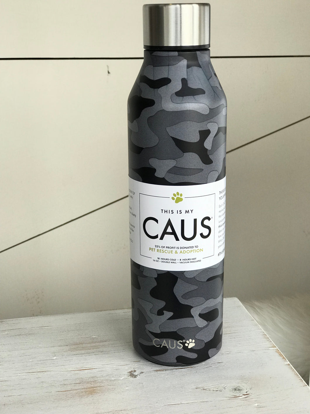 Black Camo Caus Water Bottle