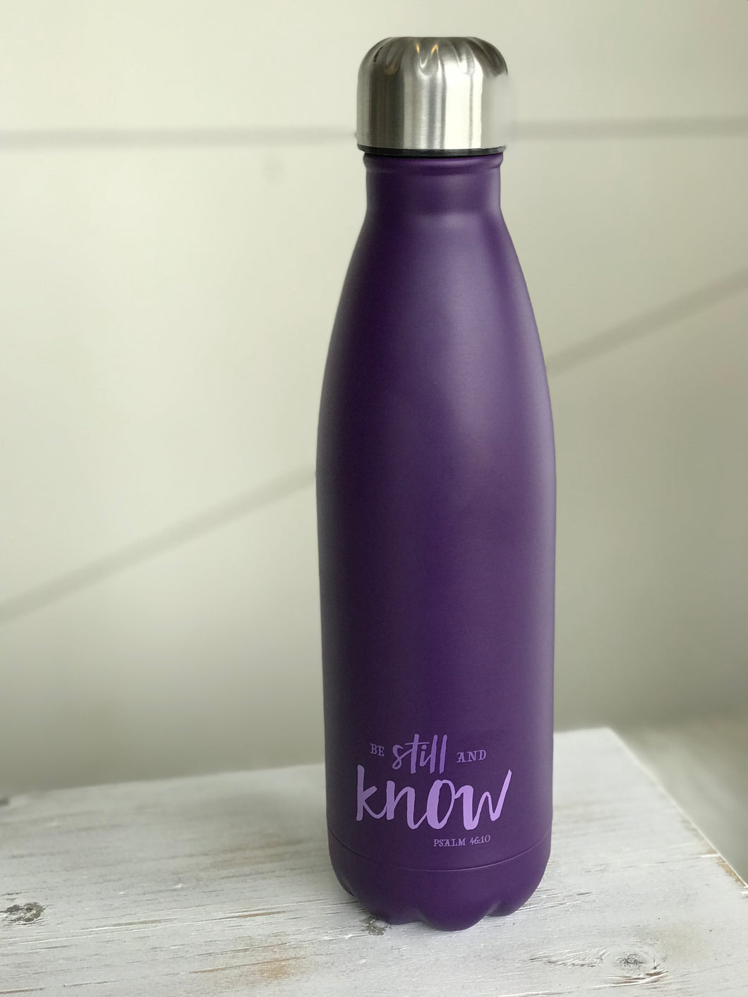 Be Still Purple Water Bottle