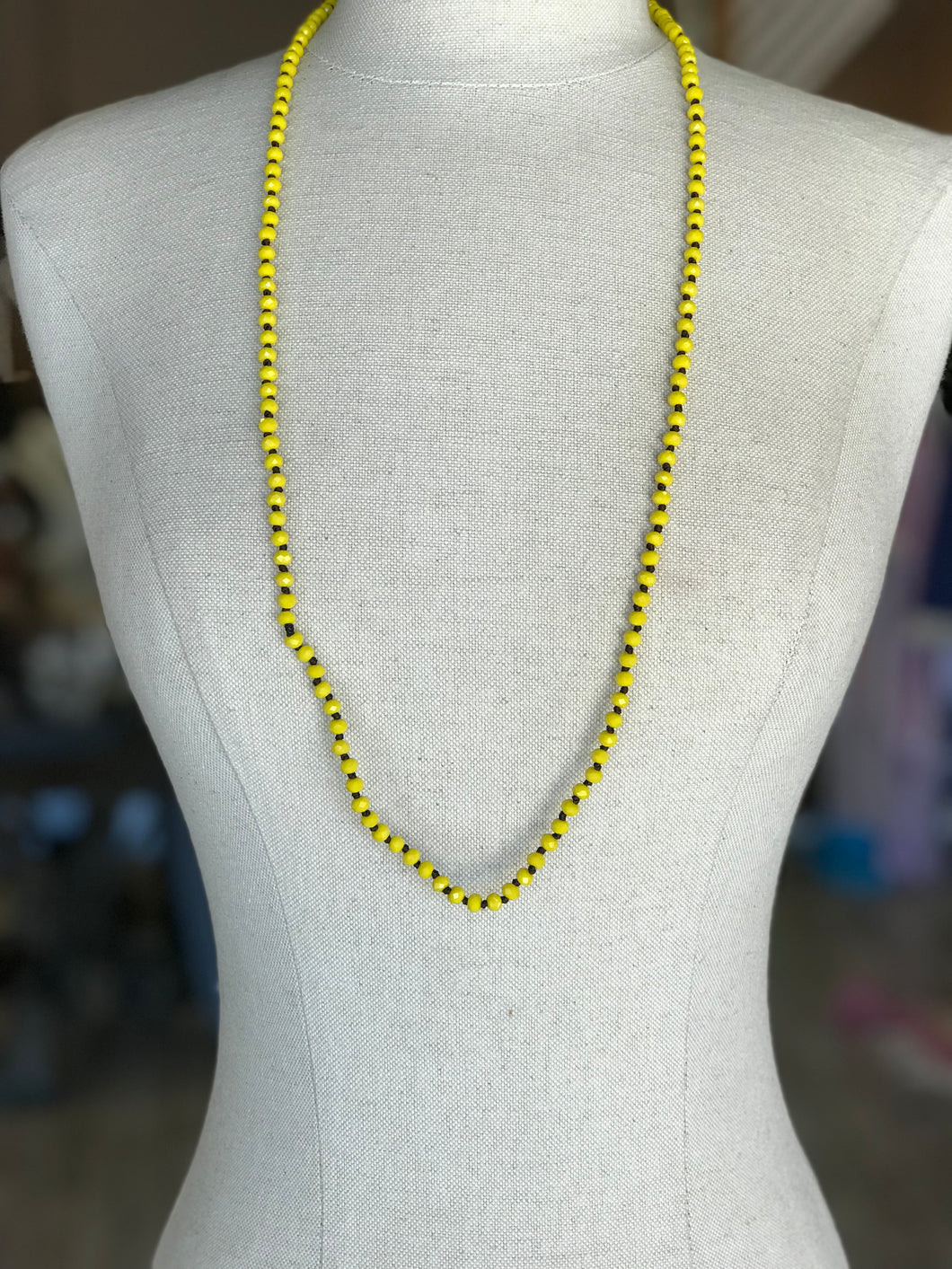 Yellow Big Beaded Necklace