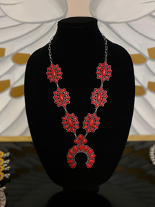 Red Squash Blossom Necklace
