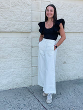 Load image into Gallery viewer, White Flare Capri Pants