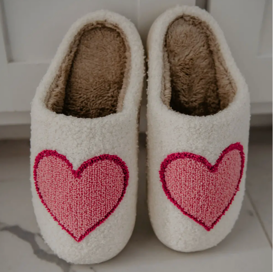 Pink/Red Heart Valentine Slippers