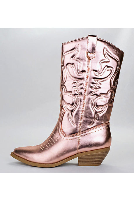 Pink Metallic Cowboy Boots