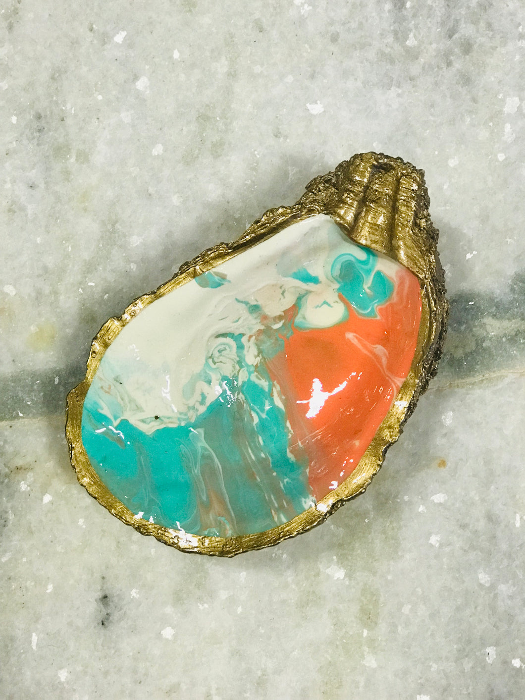 Grit & Grace Jewelry Shell- Salmon/Turquoise