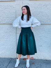 Load image into Gallery viewer, Hunter Green Leather Skirt